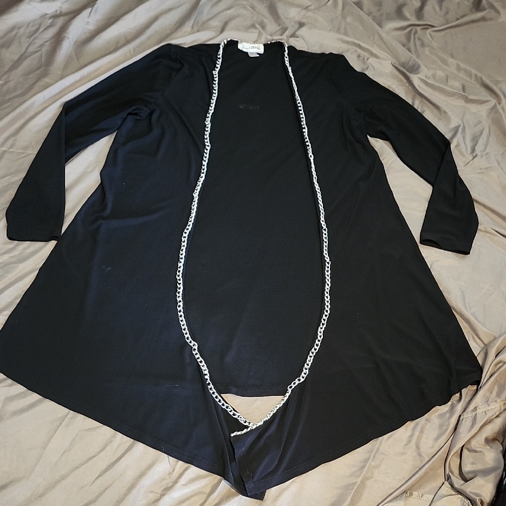 Black Chain-Trimmed Women's Jacket